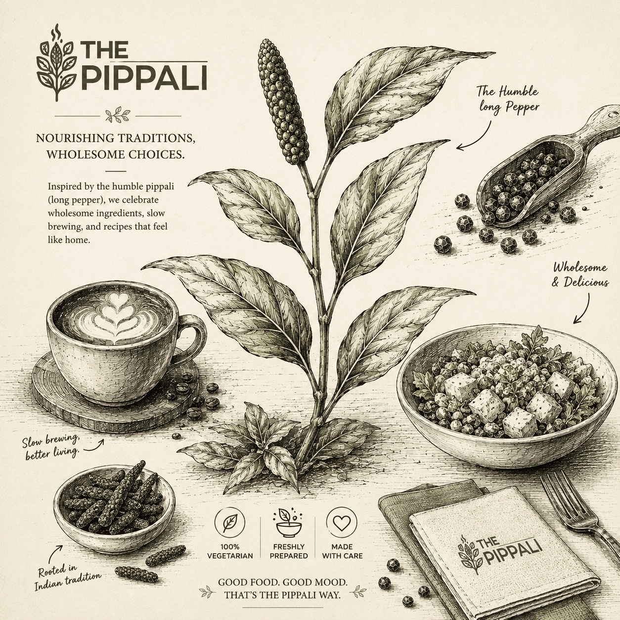 The Piper Longum plant representing our rich roots
