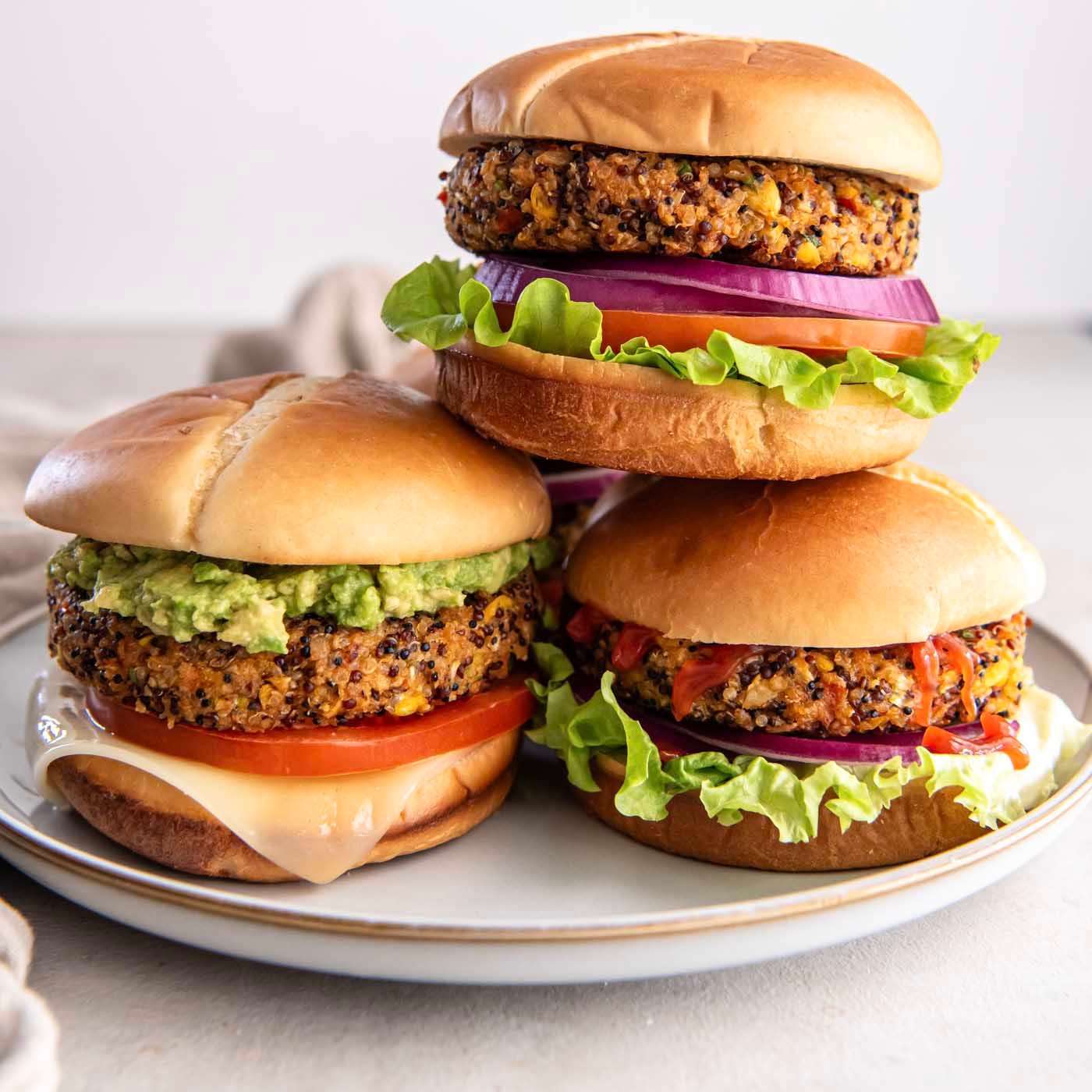 Gourmet vegetarian burgers